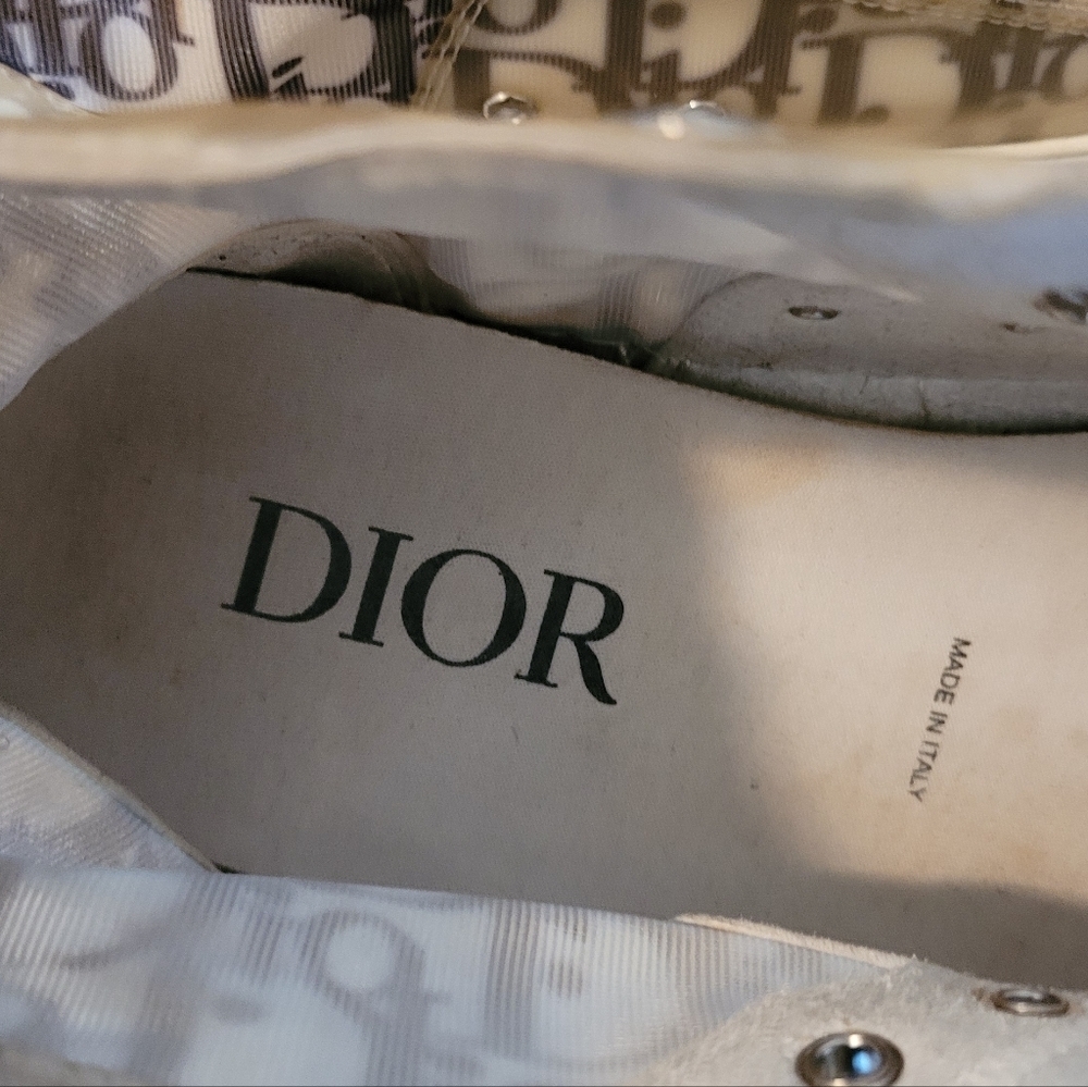 Christian Dior B23 League HighTop Oblique Patchwork White Black Sneakers Mens 7 - Picture 14 of 16